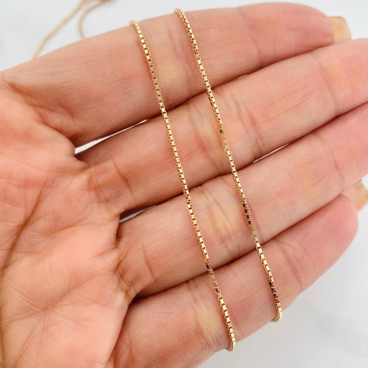 Cadena Veneciana Dije Cruz Diamantes 16pts 11.4g / 24 in / 0.46mm Oro Rosa 18K