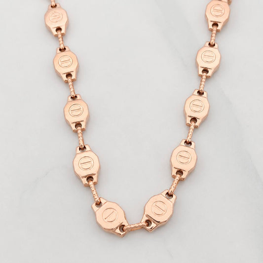 Rustic Screw Chain 15.3g / 24 in / 5.75mm 18K Rose Gold