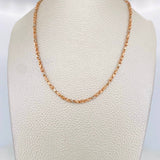 Rustic Articulated Wheat Chain 12.7g / 22 in / 2.5mm Two-Tone White and Rose Gold 18K