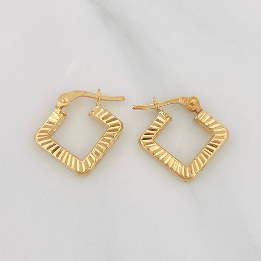 Candongas Rombo 1.3g / 1/2 in Oro Amarillo 18K