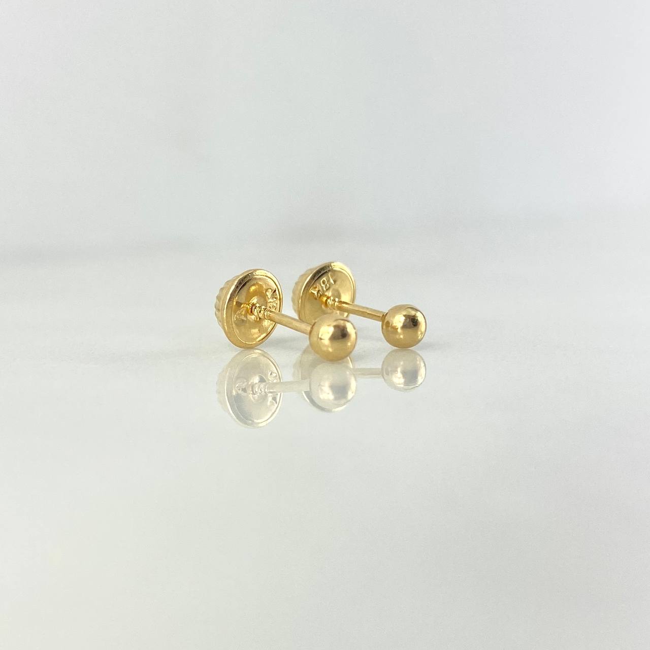 Stud Earrings Bead Polished 0.4gr / 18K Gold