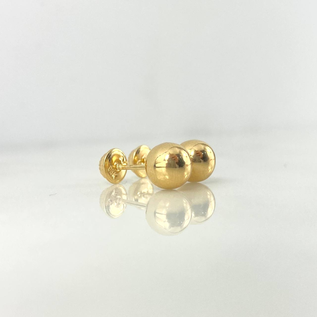 Topos Bola Lisa 0.9 g / in / 8 mm Oro Amarillo 18K