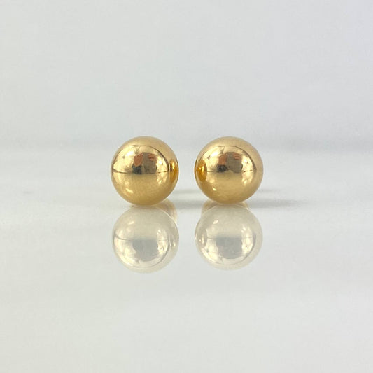 Topos Bola Lisa 1.05 g / in / 8 mm Oro Amarillo 18K
