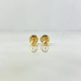 Stud Earrings Bead 3Mm Diamond Cut 0.45 g / in / 3 mm Yellow Gold 18K