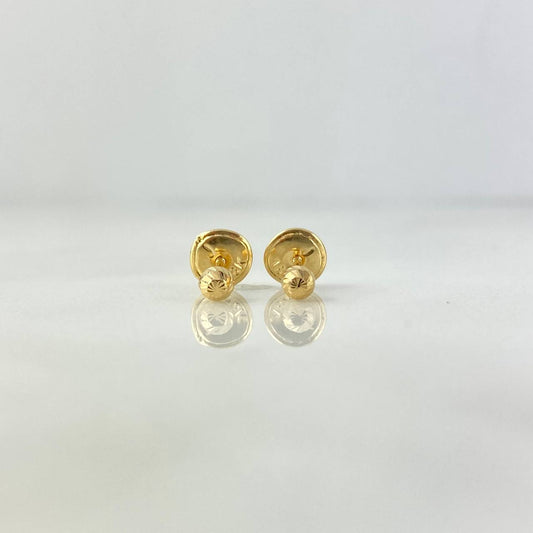 Diamond Cut Bead Stud Earrings 0.4g / in / 3mm Yellow Gold 18K