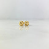 Stud Earrings Bead 7mm 0.95gr / Diamond Cut 18K Yellow Gold *