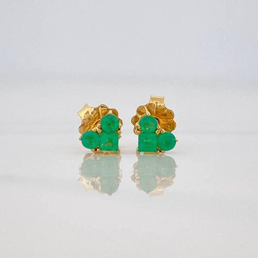 Topos Corazon Esmeraldas 24pts 0.85g / in / 3mm Oro Amarillo 18K