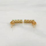 Stud Earrings Circles Emeralds 64pts 2.05g / in / 2mm Yellow Gold 18K