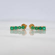 Stud Earrings Circles Emeralds 64pts 2.05g / in / 2mm Yellow Gold 18K