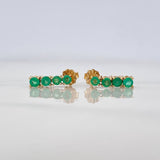 Stud Earrings Circles Emeralds 64pts 2.05g / in / 2mm Yellow Gold 18K