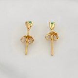 Stud Earrings Four Prongs Emerald 12pts 0.75g / in / 2mm Yellow Gold 18K