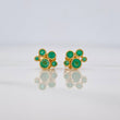 Stud Earrings Circles Emeralds 41pts 1.4g / in / 6mm Yellow Gold 18K