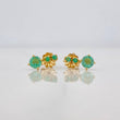 Stud Earrings Circles Emeralds 50pts 1.1g / in / 3mm Yellow Gold 18K