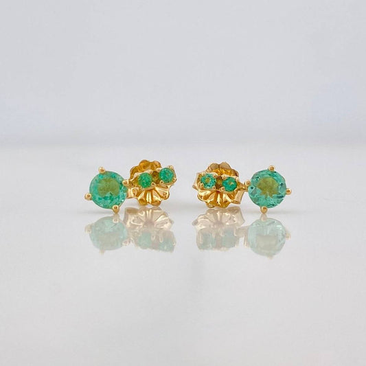 Topos Circulos Esmeraldas 50pts 1.1g / in / 3mm Oro Amarillo 18K