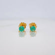 Stud Earrings Four Prongs Emerald 25pts 0.85g / in / 1.7mm Yellow Gold 18K