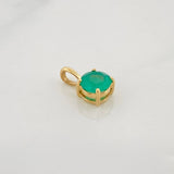 Pendant Emerald Circle 48pts 0.45g / 1/2 in 18K Yellow Gold