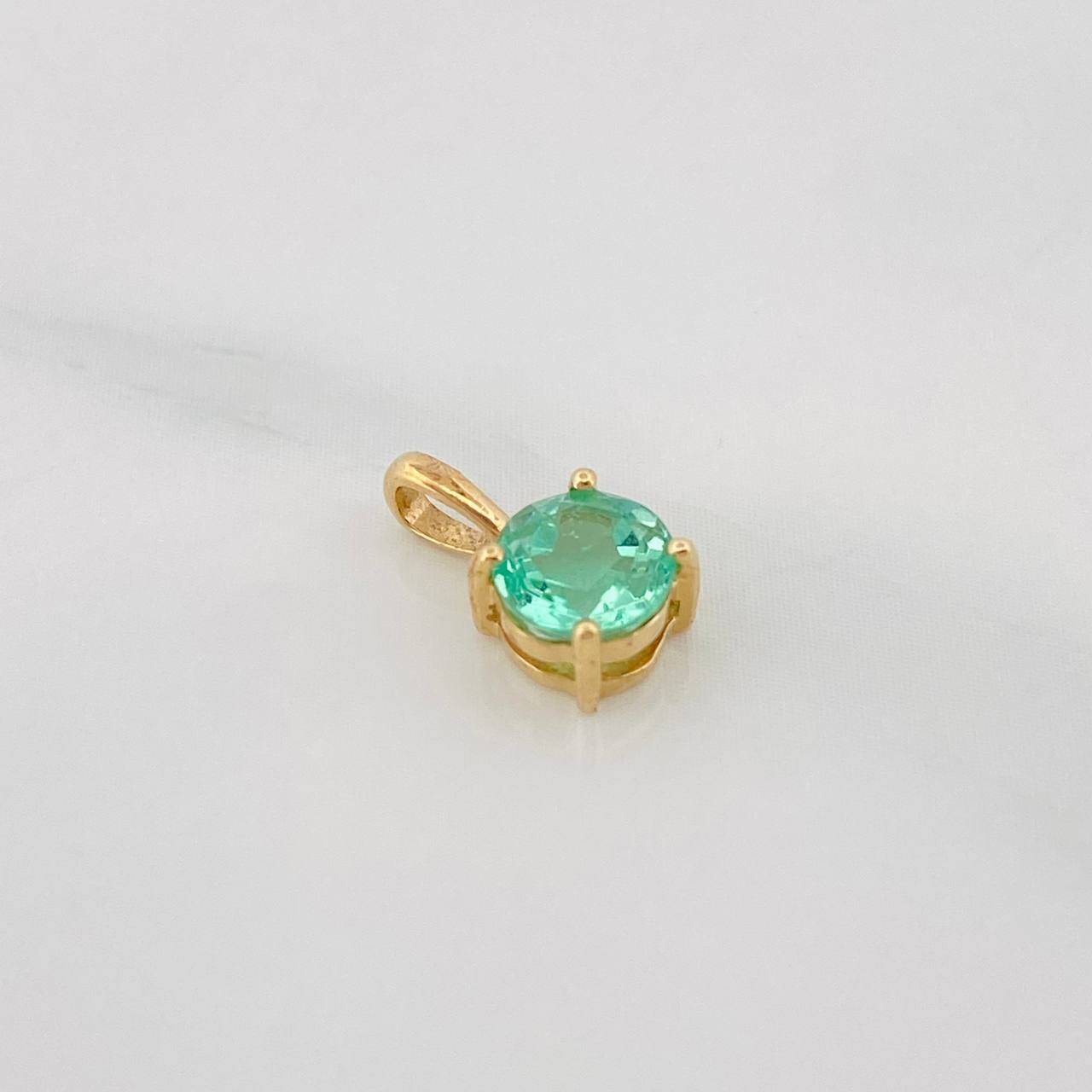 Pendant Emerald Circle 53pts 0.5g / 1/2 in Yellow Gold 18K