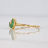 Heart Ring with Emeralds 26pts 1.15g / Size 6 1/2 Yellow Gold 18K