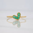 Heart Ring with Emeralds 26pts 1.15g / Size 6 1/2 Yellow Gold 18K