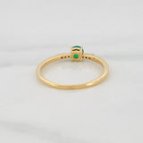 Emerald Bezel Ring 20pts Diamonds 0.5pts 1.55g / Size 6 3/4 Yellow Gold 18K