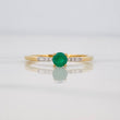 Emerald Bezel Ring 20pts Diamonds 0.5pts 1.55g / Size 6 3/4 Yellow Gold 18K