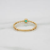 Emerald Bezel Ring 11pts 0.95g / T6 3/4 18K Yellow Gold