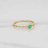 Emerald Bezel Ring 11pts 0.95g / T6 3/4 18K Yellow Gold
