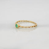 Emerald Bezel Ring 11pts 0.95g / T6 3/4 18K Yellow Gold