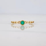 Emerald Bezel Ring 11pts 0.95g / T6 3/4 18K Yellow Gold