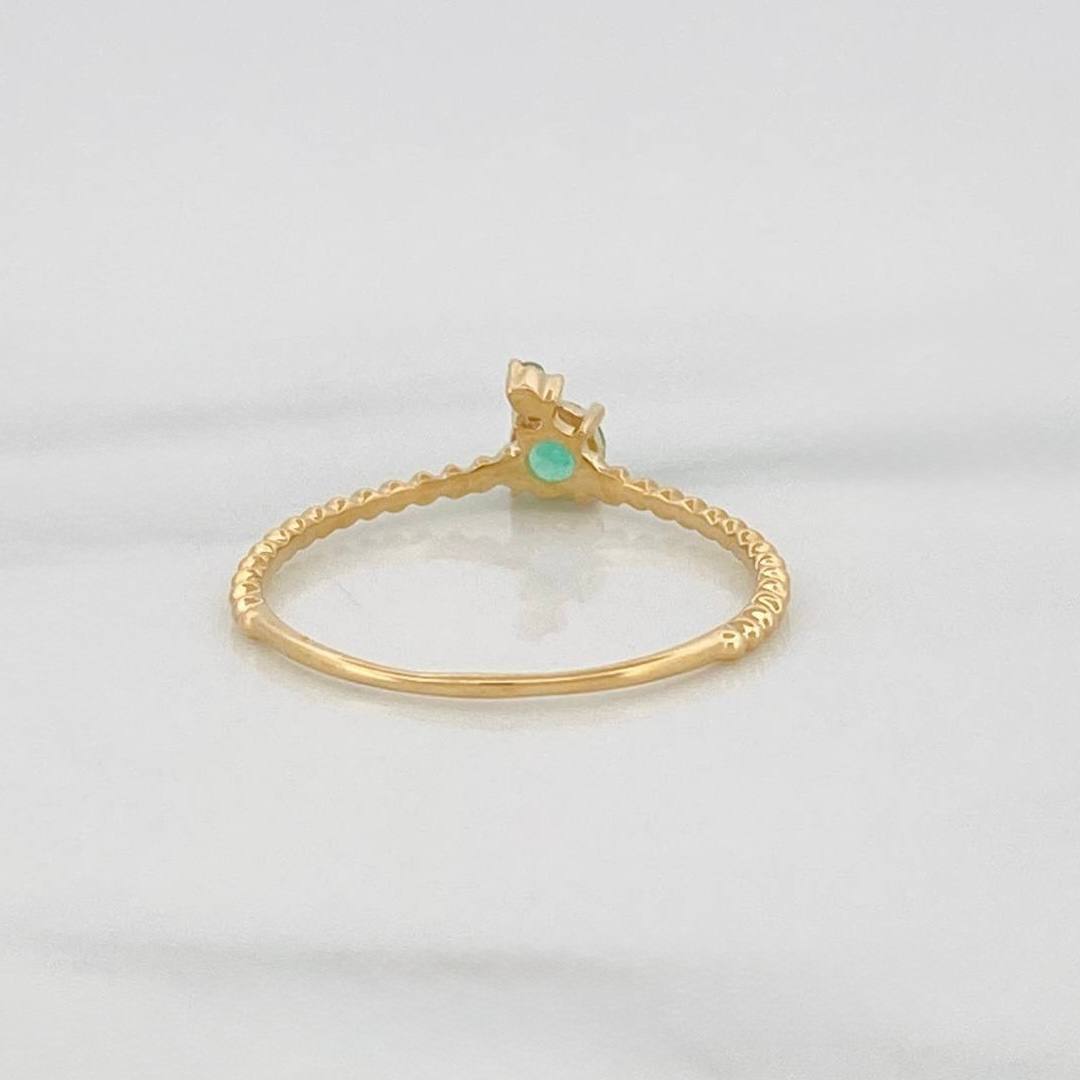 Apple Ring Emeralds 29pts 0.9g / T6 1/2 Yellow Gold 18K