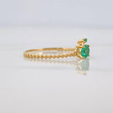 Apple Ring Emeralds 29pts 0.9g / T6 1/2 Yellow Gold 18K