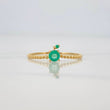 Apple Ring Emeralds 29pts 0.9g / T6 1/2 Yellow Gold 18K