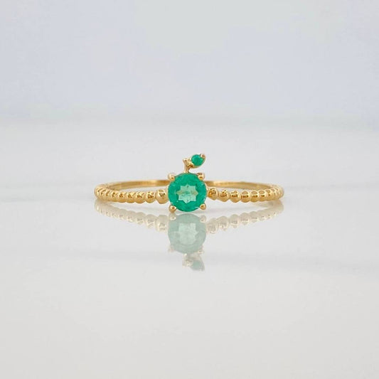 Anillo Manzana Esmeraldas 29pts 0.9g / T6 1/2 Oro Amarillo 18K