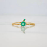 Apple Ring Emeralds 29pts 0.9g / T6 1/2 Yellow Gold 18K