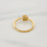 Heart Ring Emeralds 0.6pts Diamonds 0.7pts 2.1g / Size 6 3/4 Yellow Gold 18K