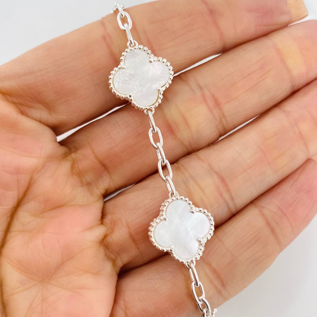 Adjustable Bracelet Classic Link Clover 8.45g / 7 3/4 in - 7 in / 2.85mm Silver 925