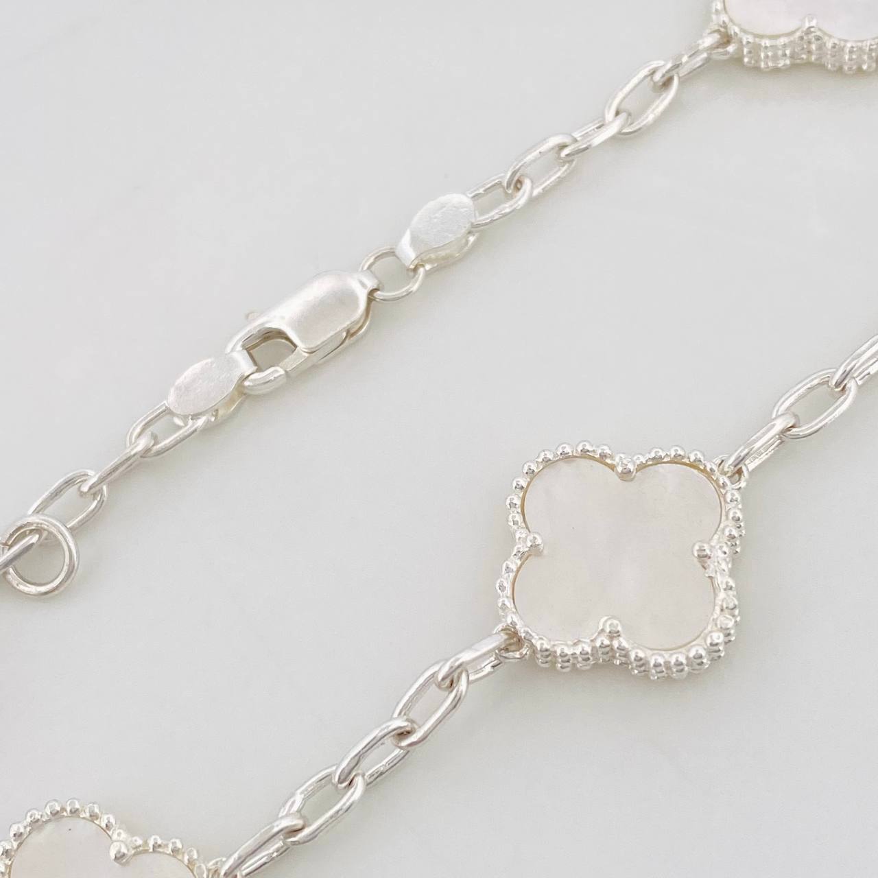Adjustable Bracelet Classic Link Clover 8.45g / 7 3/4 in - 7 in / 2.85mm Silver 925