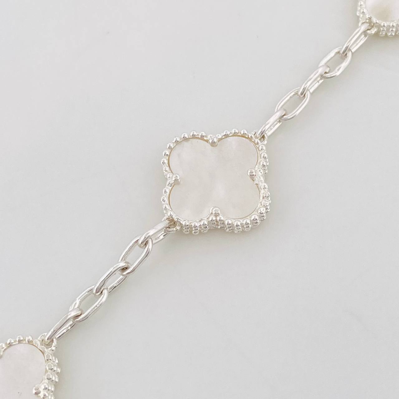 Adjustable Bracelet Classic Link Clover 8.45g / 7 3/4 in - 7 in / 2.85mm Silver 925