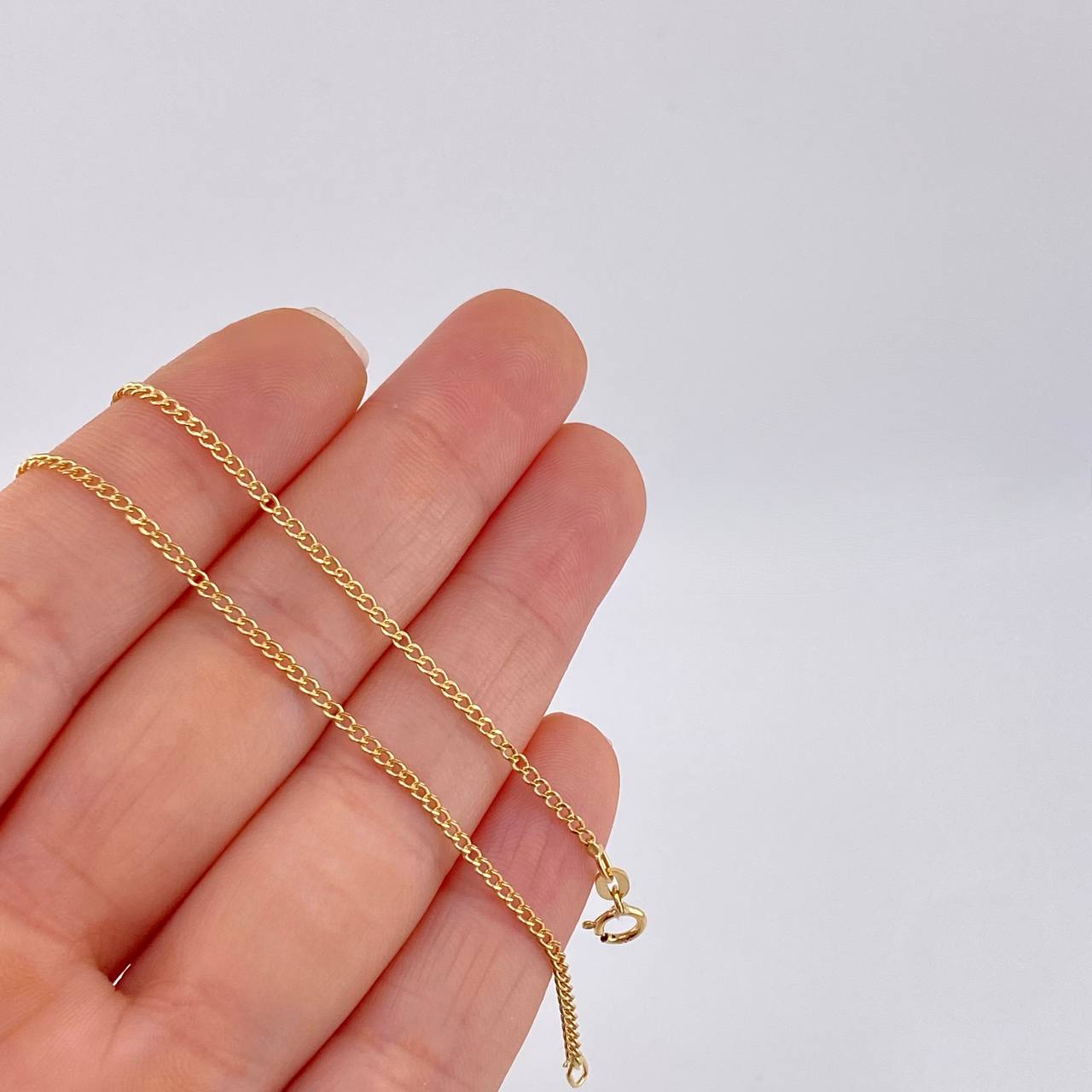 Cadena Mini Cubana 1.25g / 20 in / 1.5mm Oro Amarillo 18K