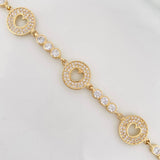 Pulso Halo Corazón 13.4g / 7 in / 4mm Oro Amarillo 18K