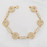 Pulso Halo Corazón 13.4g / 7 in / 4mm Oro Amarillo 18K