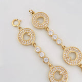 Pulso Halo Corazón 13.4g / 7 in / 4mm Oro Amarillo 18K