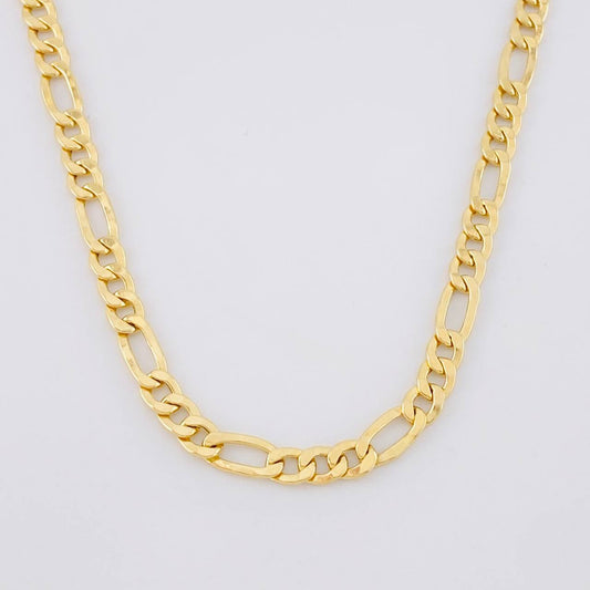 Cadena Figaro 9.6g / 24 in / 4.1mm Oro Amarillo 18K