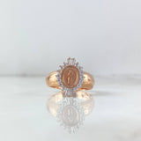 Virgin Miraculous Ring 4.4gr / Size 7 3/4 / White Zircons Rose Gold