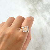 Virgin Miraculous Ring 4.4gr / Size 7 3/4 / White Zircons Rose Gold