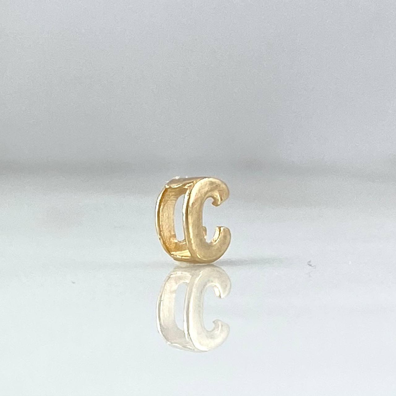 Herraje Letra C 0.25gr / 6mm Tambor Oro Amarillo 18K