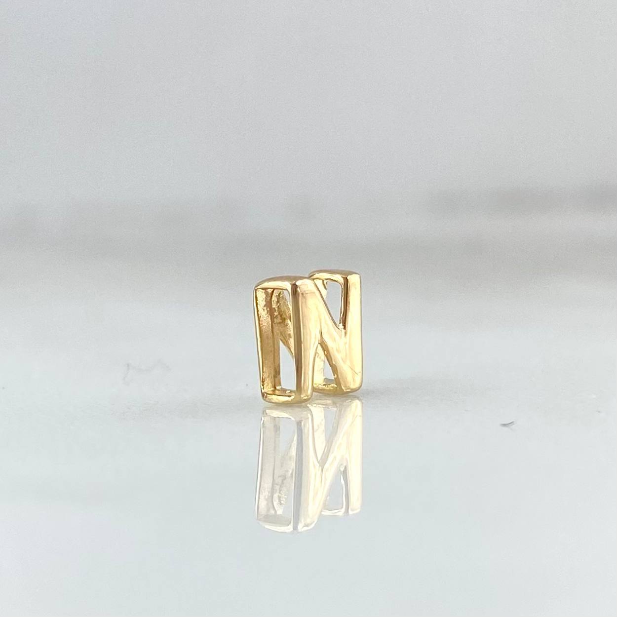 Charm Letter N 0.35gr / 6mm / Yellow Gold Drum