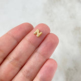 Charm Letter N 0.35gr / 6mm / Yellow Gold Drum