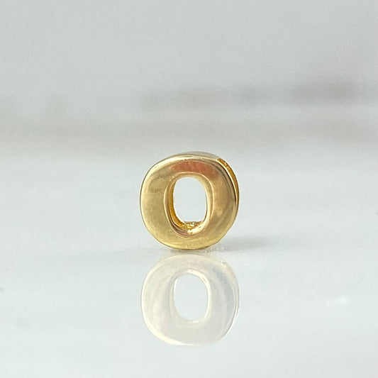 Herraje Tambor Letra O 0.35gr / 6mm Oro Amarillo 18K