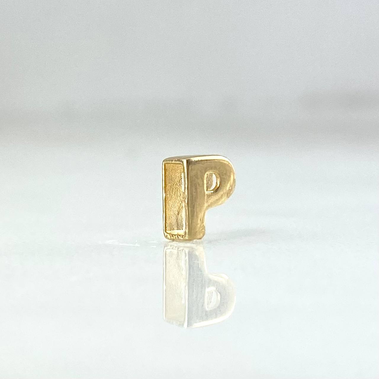 Herraje Letra P 0.3gr / 6mm Tambor Oro Amarillo 18K